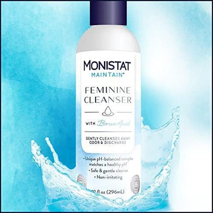 Monistat Borsäure Intimwaschlotion, Duftfreie Intimhygiene für Frauen mit sanfter pH-ausgeglichener Formel, 10 Fl Oz
