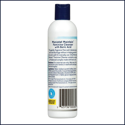 Monistat Borsäure Intimwaschlotion, Duftfreie Intimhygiene für Frauen mit sanfter pH-ausgeglichener Formel, 10 Fl Oz