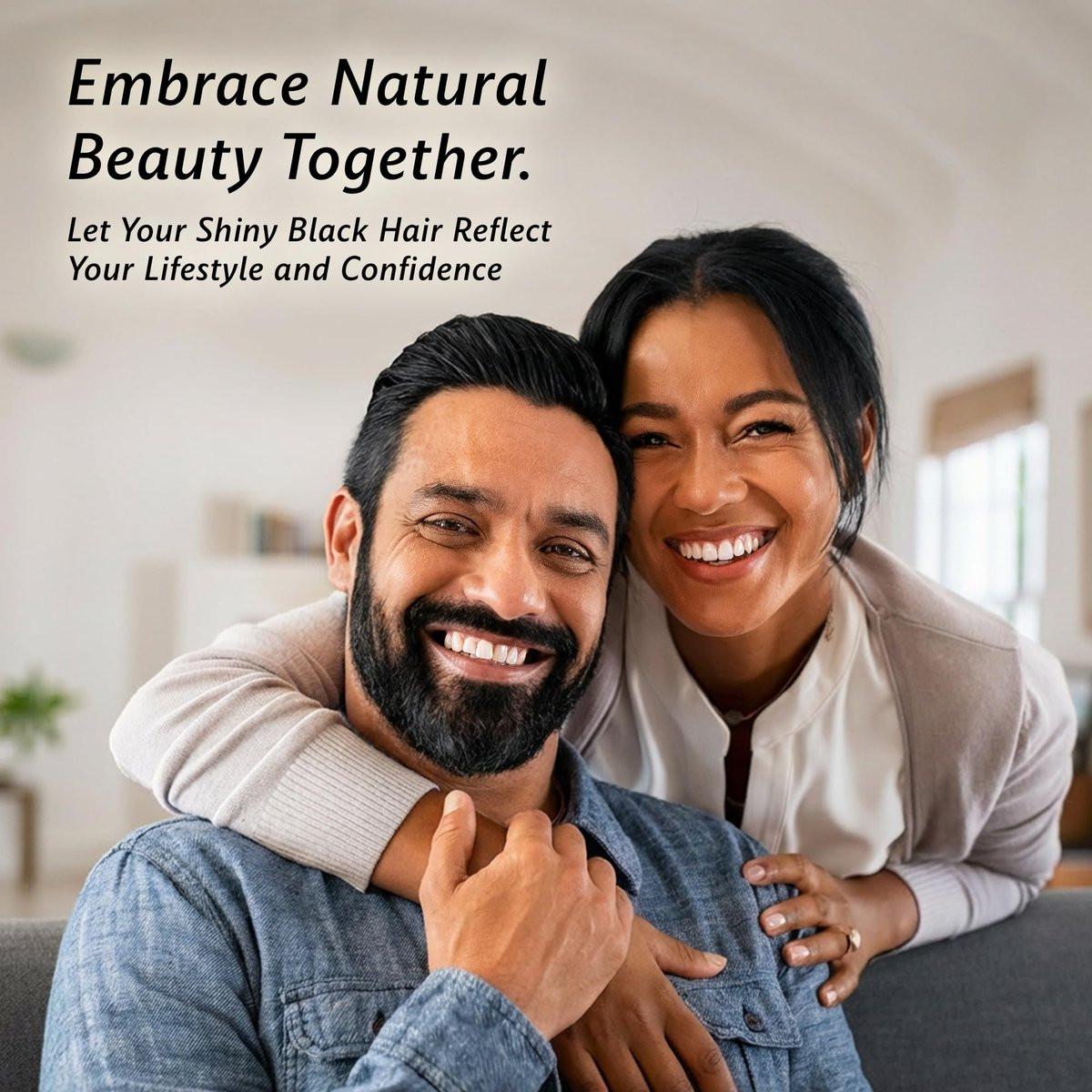 BIOGREEN ROOTS Kräuter-Haar-Shampoo ohne Ammoniak & Parabene – Natürliche Haarfarbe & Pflege für Frauen & Männer – Keine Flecken auf der Haut – Natur Schwarz (400 ml)