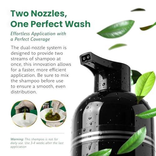 BIOGREEN ROOTS Kräuter-Haar-Shampoo ohne Ammoniak & Parabene – Natürliche Haarfarbe & Pflege für Frauen & Männer – Keine Flecken auf der Haut – Natur Schwarz (400 ml)