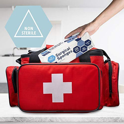 MED PRIDE All Cotton Non-Stick Wundauflagen 4x4 Zoll 200er Pack – Premium Qualität Chirurgische Schwämme, 16-lagig, nicht steril – Verbandsmaterial für Erste Hilfe