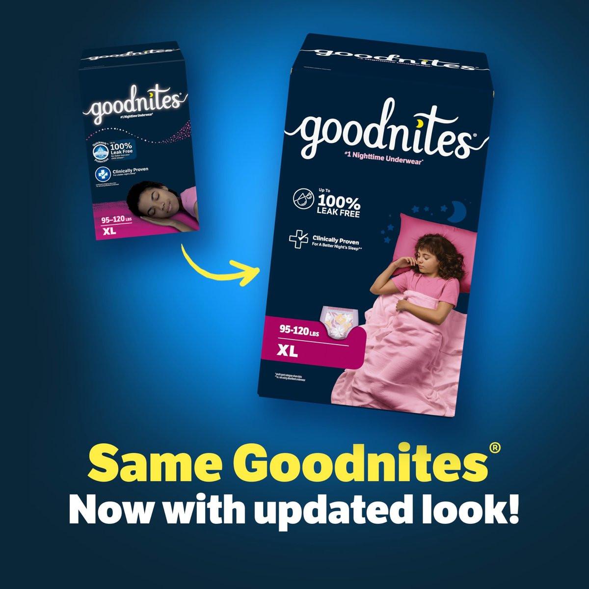 Goodnites Mädchen Nachtwindeln, Größe Extra Large (95-120 lbs), 9 Stück