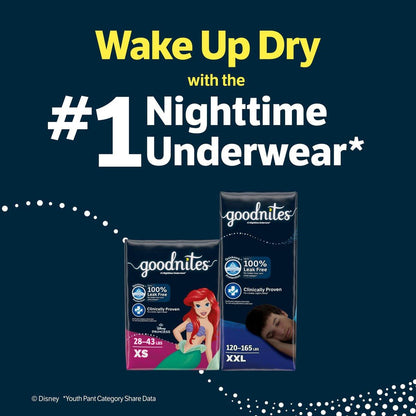 Goodnites Mädchen Nachtwindel, Größe Large (31-43 kg), 11 Stück, Verpackung kann variieren