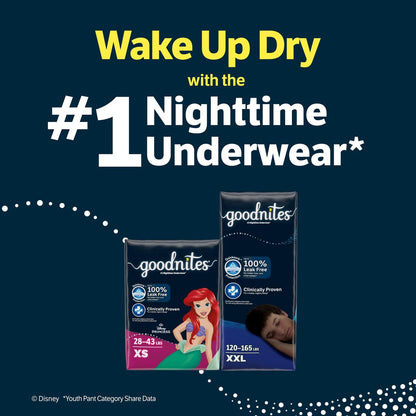 Goodnites Jungen Nachtwindeln, Größe XXL (54-75 kg), 8 Stück, Verpackung kann variieren