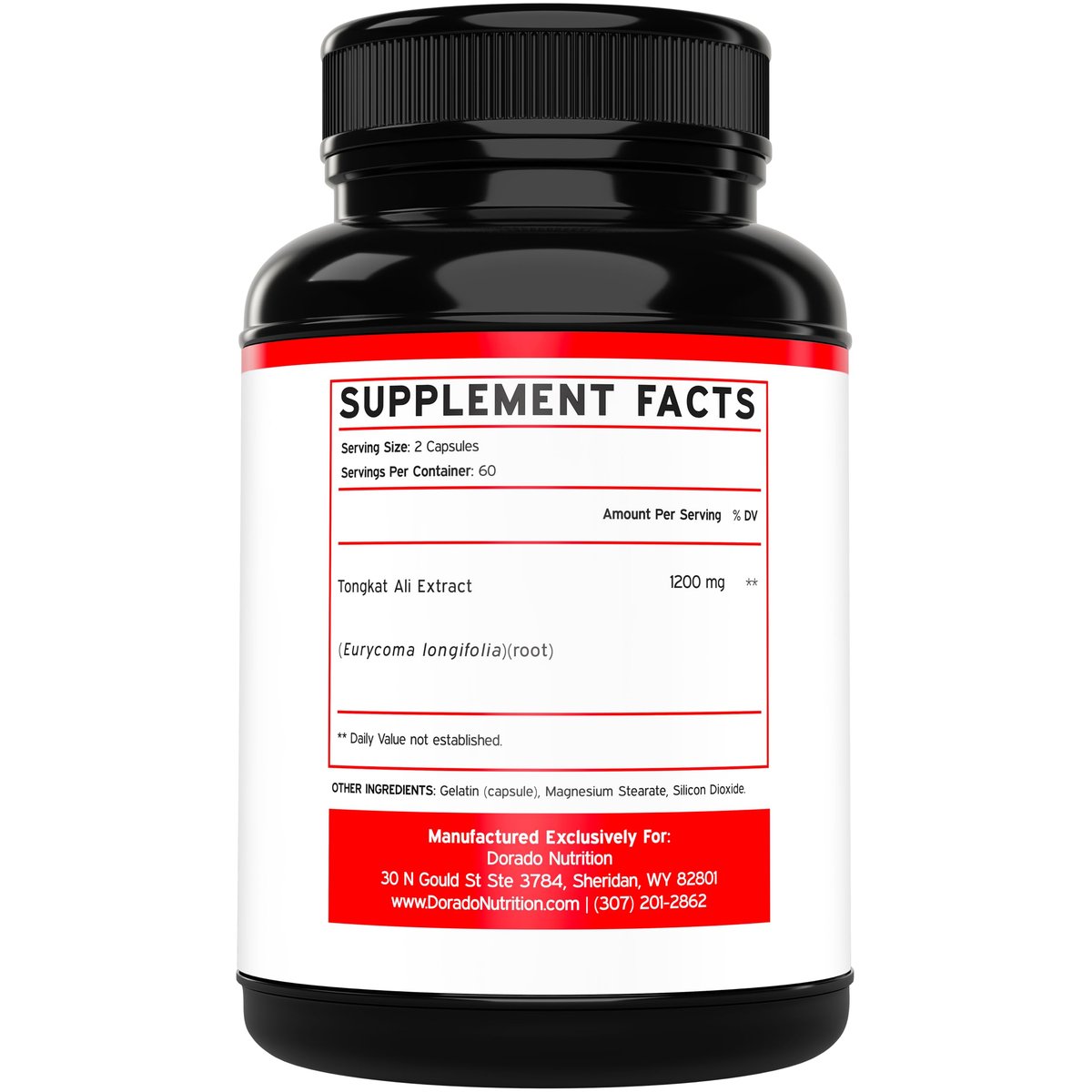 Tongkat Ali für Männer (Longjack) Eurycoma Longifolia Extrakt 1200 mg pro Portion, 120 Kapseln - Longjack Tongkat Ali für Männergesundheit & Vitalität - Drittanbieter getestet, hergestellt in den USA & Non-GMO