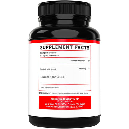 Tongkat Ali für Männer (Longjack) Eurycoma Longifolia Extrakt 1200 mg pro Portion, 120 Kapseln - Longjack Tongkat Ali für Männergesundheit & Vitalität - Drittanbieter getestet, hergestellt in den USA & Non-GMO