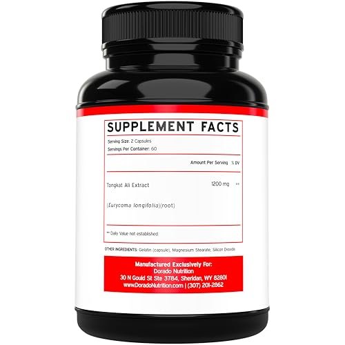 Tongkat Ali für Männer (Longjack) Eurycoma Longifolia Extrakt 1200 mg pro Portion, 120 Kapseln - Longjack Tongkat Ali für Männergesundheit & Vitalität - Drittanbieter getestet, hergestellt in den USA & Non-GMO
