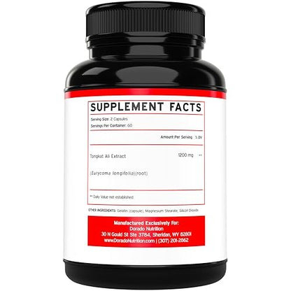 Tongkat Ali für Männer (Longjack) Eurycoma Longifolia Extrakt 1200 mg pro Portion, 120 Kapseln - Longjack Tongkat Ali für Männergesundheit & Vitalität - Drittanbieter getestet, hergestellt in den USA & Non-GMO