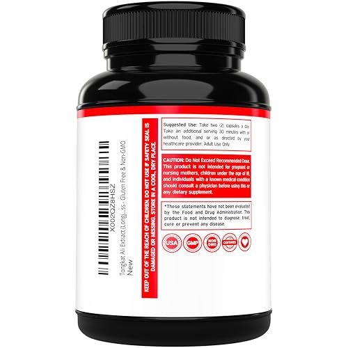 Tongkat Ali für Männer (Longjack) Eurycoma Longifolia Extrakt 1200 mg pro Portion, 120 Kapseln - Longjack Tongkat Ali für Männergesundheit & Vitalität - Drittanbieter getestet, hergestellt in den USA & Non-GMO