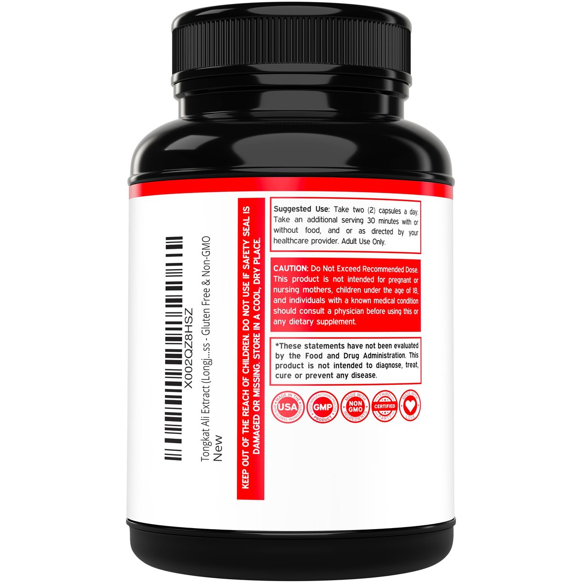 Tongkat Ali für Männer (Longjack) Eurycoma Longifolia Extrakt 1200 mg pro Portion, 120 Kapseln - Longjack Tongkat Ali für Männergesundheit & Vitalität - Drittanbieter getestet, hergestellt in den USA & Non-GMO