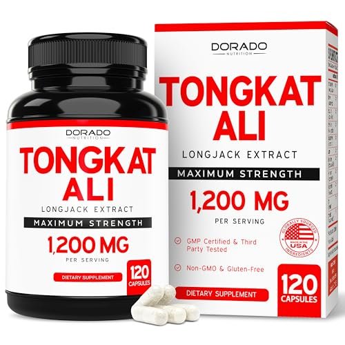 Tongkat Ali für Männer (Longjack) Eurycoma Longifolia Extrakt 1200 mg pro Portion, 120 Kapseln - Longjack Tongkat Ali für Männergesundheit & Vitalität - Drittanbieter getestet, hergestellt in den USA & Non-GMO