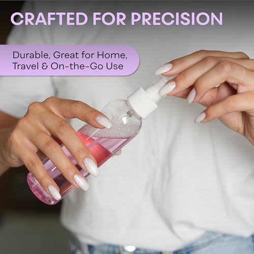BRIGHTFROM Feinsprühflaschen 8 OZ, leere nachfüllbare Behälter für ätherische Öle, Desinfektionsspray, Wasser 2er-Pack (klar, weißer Sprühnebel)