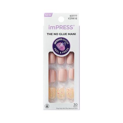 Kiss Impress No Glue Mani Press On Nails, Design 'Dorothy', Kurze Länge, Squoval-Form, Multicolor – 30 Nägel, inklusive Vorbereitungspad, Anleitung, Manikürestab und Mini-Feile
