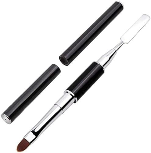 PayPie Dual-Ended Polygel Pinsel & Picker Werkzeug, 2-in-1 Edelstahl Polygel Nagelbürsten Gel Nagel Werkzeug für PolyGel Gel Acryl Nagelverlängerung (Schwarz)