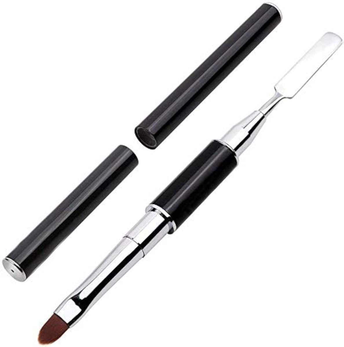 PayPie Dual-Ended Polygel Pinsel & Picker Werkzeug, 2-in-1 Edelstahl Polygel Nagelbürsten Gel Nagel Werkzeug für PolyGel Gel Acryl Nagelverlängerung (Schwarz)