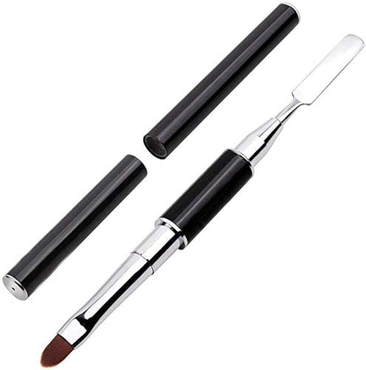 PayPie Dual-Ended Polygel Pinsel & Picker Werkzeug, 2-in-1 Edelstahl Polygel Nagelbürsten Gel Nagel Werkzeug für PolyGel Gel Acryl Nagelverlängerung (Schwarz)