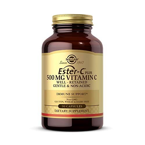 Solgar Ester-C Plus 500 mg Vitamin C mit Citrus-Bioflavonoiden - 90 Kapseln - Sanft & nicht sauer, gut verwertbar - 24-Stunden-Immununterstützung - Non-GMO, glutenfrei - 90 Portionen