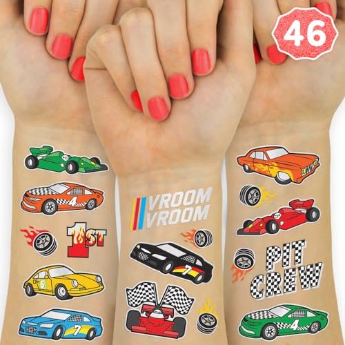 xo, Fetti Rennwagen Party Tattoos – 46 Folien-Tattoos im Rennwagen-Design | Geburtstag, Pit Crew, Schachbrett, Vroom, Räder