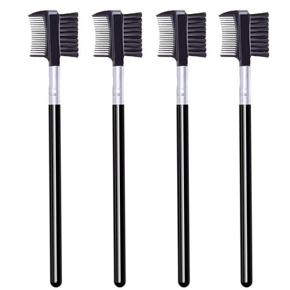 4-teiliges Augenbrauenbürsten- und Kamm-Set, Make-up Wimpernkamm, tragbare Spoolie-Bürsten für Wimpernverlängerungen