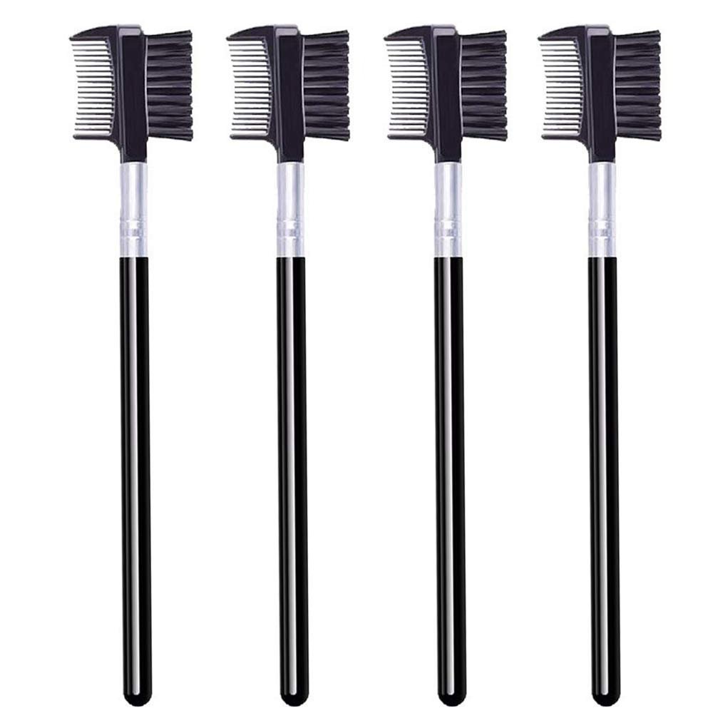 4-teiliges Augenbrauenbürsten- und Kamm-Set, Make-up Wimpernkamm, tragbare Spoolie-Bürsten für Wimpernverlängerungen