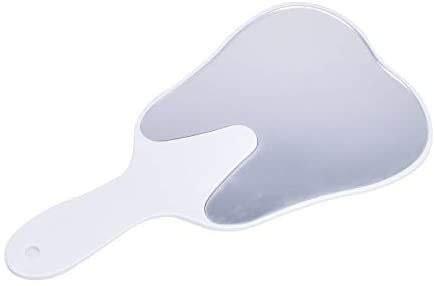 ORILAO 6er Set Zahnspiegel Zahnförmiger Griff Dental Spiegel Werkzeug Handspiegel Plastikglas Make-up-Spiegel
