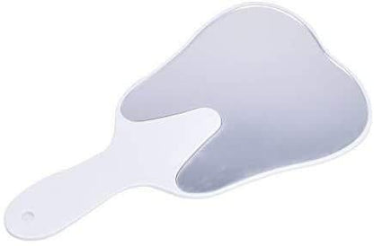 ORILAO 6er Set Zahnspiegel Zahnförmiger Griff Dental Spiegel Werkzeug Handspiegel Plastikglas Make-up-Spiegel