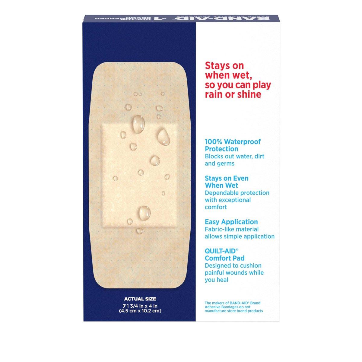 Band-Aid Brand Water Block Flex 100% wasserdichte Pflaster für die Wundversorgung kleiner Schnitte, Schürfwunden und Wunden – ultraflexibles Design, steril, extragroß, 7 Stück