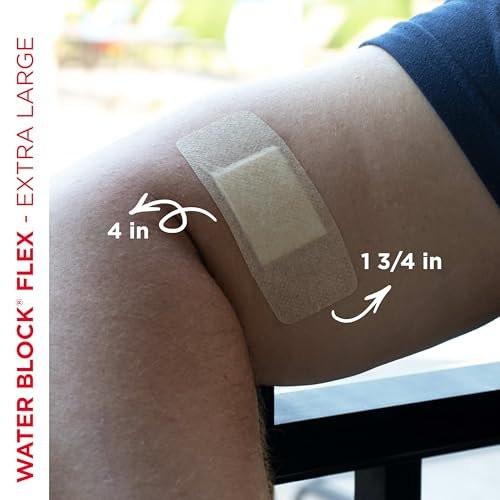 Band-Aid Brand Water Block Flex 100% wasserdichte Pflaster für die Wundversorgung kleiner Schnitte, Schürfwunden und Wunden – ultraflexibles Design, steril, extragroß, 7 Stück