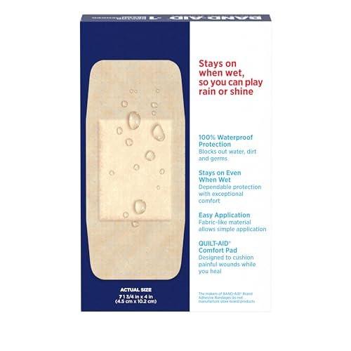 Band-Aid Brand Water Block Flex 100% wasserdichte Pflaster für die Wundversorgung kleiner Schnitte, Schürfwunden und Wunden – ultraflexibles Design, steril, extragroß, 7 Stück