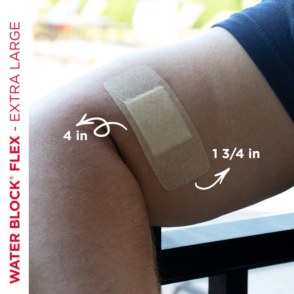 Band-Aid Brand Water Block Flex 100% wasserdichte Pflaster für die Wundversorgung kleiner Schnitte, Schürfwunden und Wunden – ultraflexibles Design, steril, extragroß, 7 Stück