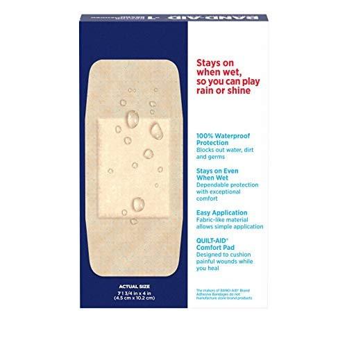 Band-Aid Brand Water Block Flex 100% wasserdichte Pflaster für die Wundversorgung kleiner Schnitte, Schürfwunden und Wunden – ultraflexibles Design, steril, extragroß, 7 Stück