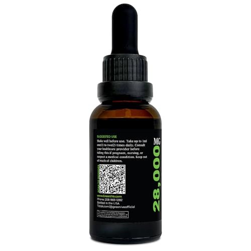 GreenIVe Hanföl Tropfen 28.000 mg pro Flasche – natürlich angebaut, vegan, reich an Omega – Premium Hanföl Pipette – Nicht-GVO, hergestellt in USA – 30 ml (2er-Pack)