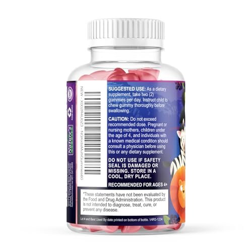 Multivitamin für Kinder – Tägliche Vitamin-Gummibärchen mit Vitamin D, B-Vitaminen, Zink & mehr – Energie, Gedächtnis & Immununterstützung – Natürlicher Beerengeschmack – 60 Gummibärchen