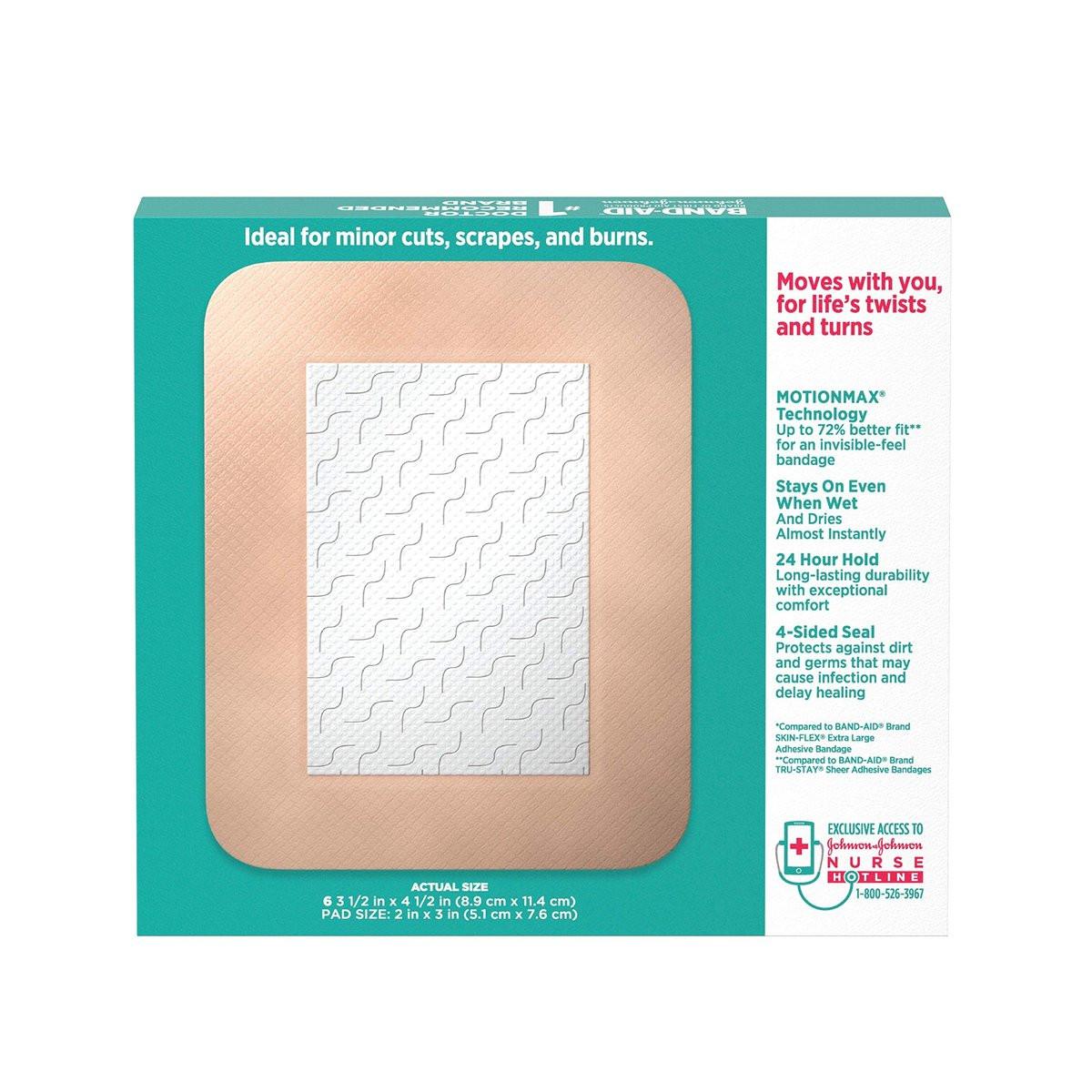 Band-Aid Brand Skin-Flex Pflaster – Flexible Wundauflagen für kleine Schnitte, Schrammen & Verbrennungen, hautfreundlich, steril, groß, 6 Stück