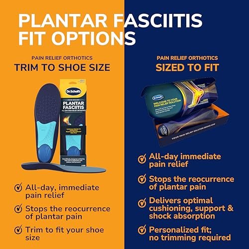 Dr. Scholl's Plantarfasziitis Einlagen mit Fußgewölbeunterstützung für Damen und Herren, Größenanpassbar, 1 Paar