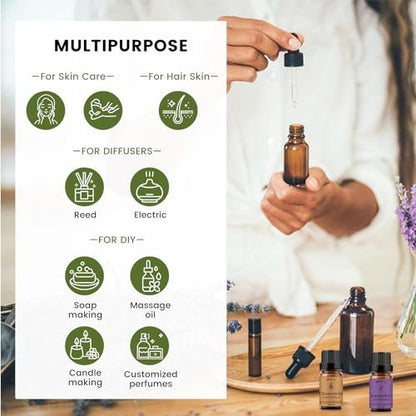 yethious Bio Kamille Lavendel Ätherisches Öl Set – 2x10ml Reine Aromatherapie Öle für Diffuser