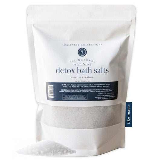 Rowe Casa Organics Detox Badesalz mit Magnesium und Bentonit-Tonerde – Natürliches Badesalz für Körperreinigung, Erholung und Entspannung, 35 Unzen