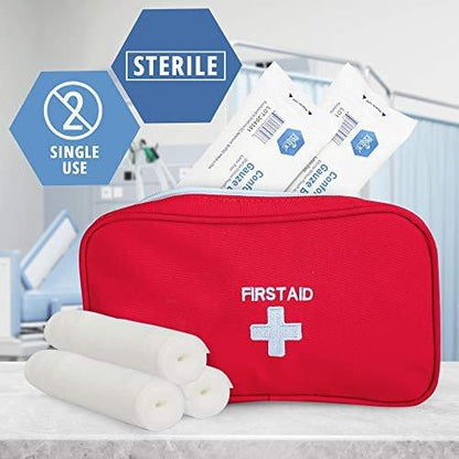MED PRIDE Konformierende elastische Mullbinden 12 Rollen 3'' x 4,1 Yards | Steril, Latexfrei, Erste-Hilfe-Pads | Wundversorgung, nicht haftende Netzbandagen