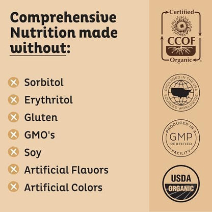 KOS Vegan Proteinpulver, Schokolade Erdnussbutter - Low Carb Erbsenprotein-Mix, USDA Bio Superfood mit Vitaminen & Mineralien - Keto, Soja, Milchfrei - Mahlzeitenersatz für Frauen & Männer - 10 Portionen