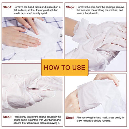 ZIXAOK 5 Paar Handmasken-Handschuhe, Feuchtigkeitsspendende & Reparierende Behandlung für extrem trockene & raue Haut, Peeling-Maske für die häusliche Spa-Pflege, Männer & Frauen