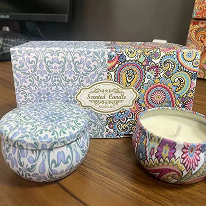 2er-Pack Duftkerzen, 2,5 oz Aromatherapie-Kerzen für Zuhause, natürliche Sojakerzen mit Blumendüften, tragbares kleines Kerzenset für Reisen, Spa, Bad, Yoga, Wohnkultur