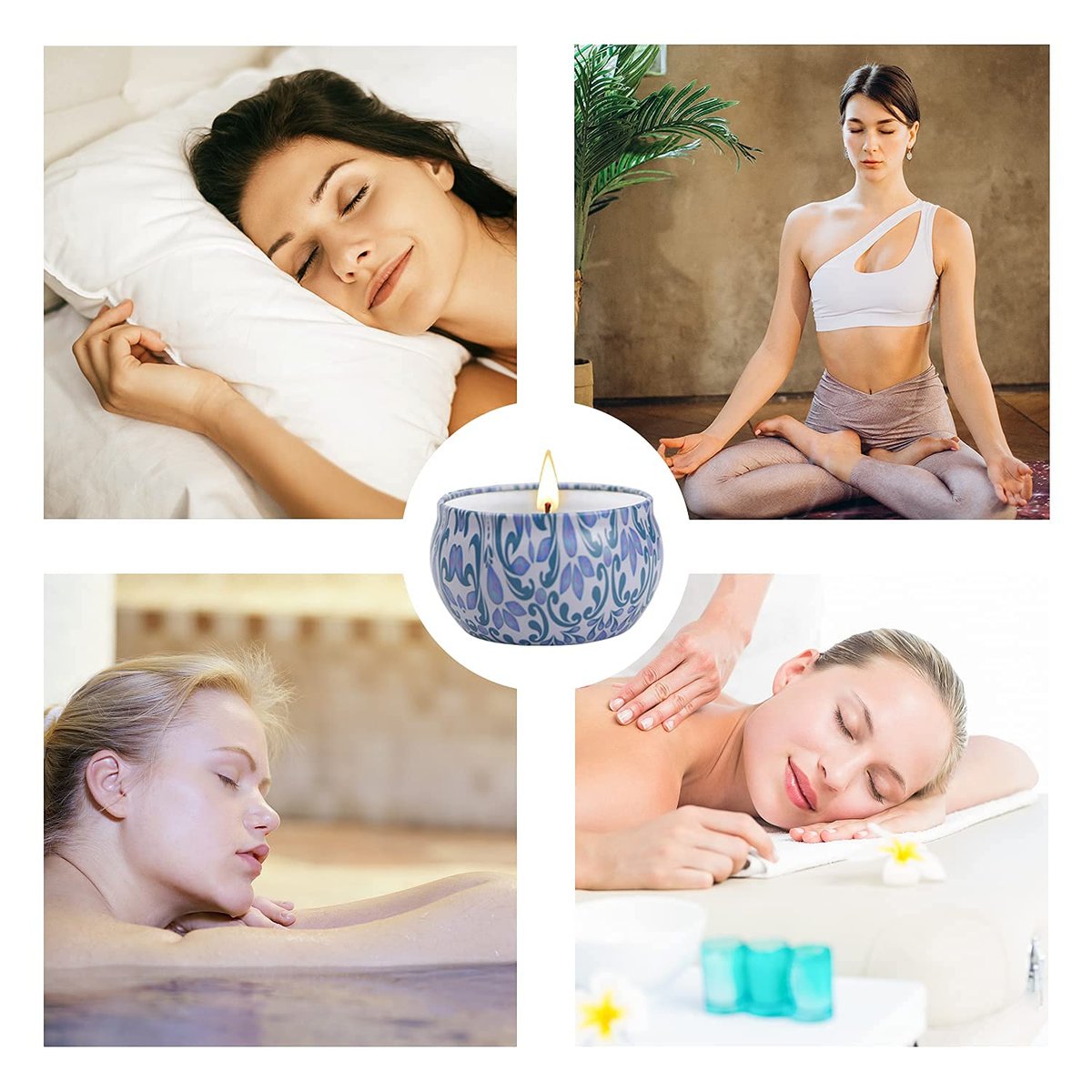 2er-Pack Duftkerzen, 2,5 oz Aromatherapie-Kerzen für Zuhause, natürliche Sojakerzen mit Blumendüften, tragbares kleines Kerzenset für Reisen, Spa, Bad, Yoga, Wohnkultur