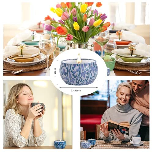 2er-Pack Duftkerzen, 2,5 oz Aromatherapie-Kerzen für Zuhause, natürliche Sojakerzen mit Blumendüften, tragbares kleines Kerzenset für Reisen, Spa, Bad, Yoga, Wohnkultur
