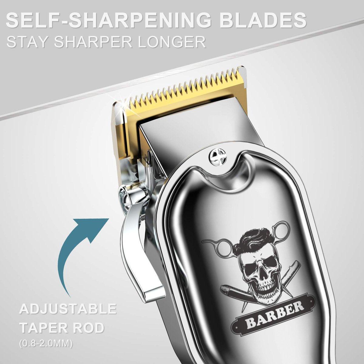 Hatteker Haarschneide-Set Profi-Haarschneider für Herren, IPX7 wasserdicht, kabelloser Bart-/Haartrimmer, 17-teilig