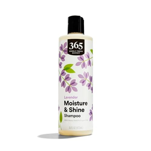 365 by Whole Foods Market Feuchtigkeits- & Glanz-Shampoo mit Hanfsamen- und Arganöl, Lavendelduft, 473 ml