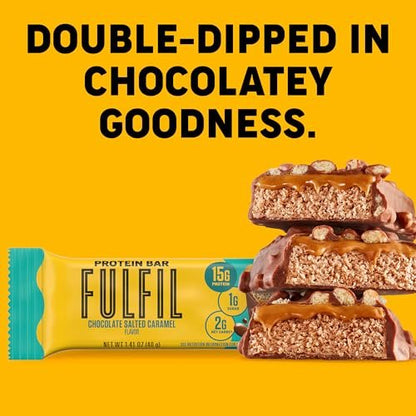 FULFIL Protein Snack Riegel – Geschmack: Schokolade-Salzkaramell – Glutenfrei mit 15g Protein – 12er Pack