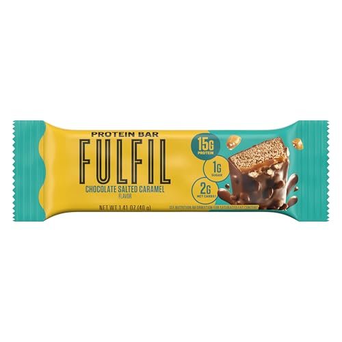 FULFIL Protein Snack Riegel – Geschmack: Schokolade-Salzkaramell – Glutenfrei mit 15g Protein – 12er Pack