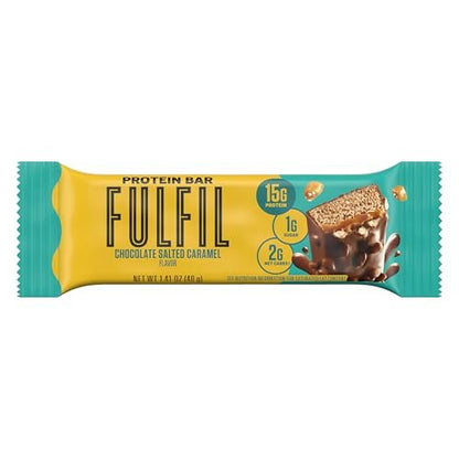FULFIL Protein Snack Riegel – Geschmack: Schokolade-Salzkaramell – Glutenfrei mit 15g Protein – 12er Pack