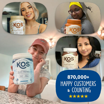 KOS Bio-Pflanzenproteinpulver, Blaubeer-Muffin - Bio-Erbsenprotein-Superfood mit Spirulina und Immununterstützung. Soja-, Gluten-, Milchfrei - Veganer Mahlzeitenersatz für Frauen & Männer - 10 Portionen