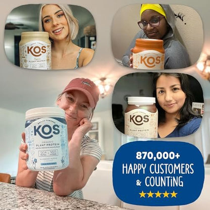 KOS Bio-Pflanzenproteinpulver, Blaubeer-Muffin - Bio-Erbsenprotein-Superfood mit Spirulina und Immununterstützung. Soja-, Gluten-, Milchfrei - Veganer Mahlzeitenersatz für Frauen & Männer - 10 Portionen